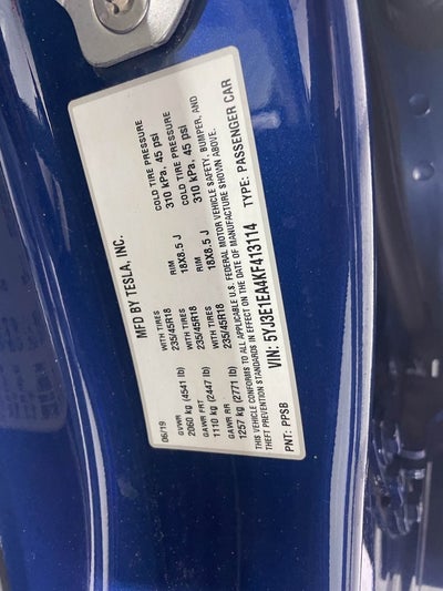 2019 Tesla Model 3 Standard Range Plus